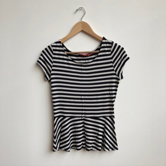 elle | peplum stripe blouse - Picture 1 of 4